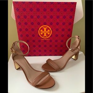 Tory Burch Cecile Peanut Butter Leather Sandals